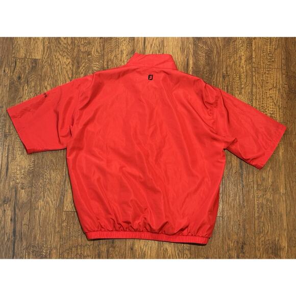 FOOTJOY DRYJOYS Pullover Jacket 1/2 Zip Red Windbreaker Short Sleeve - Men's XL - Picture 4 of 9